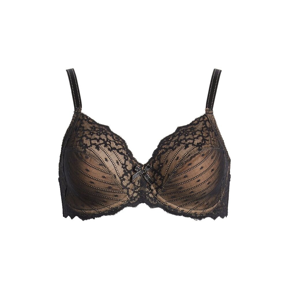 🆕CHANTELLE Rive Gauche Full Non-Padded Underwire Bra 34DDDD Black #3281 - Picture 6 of 15